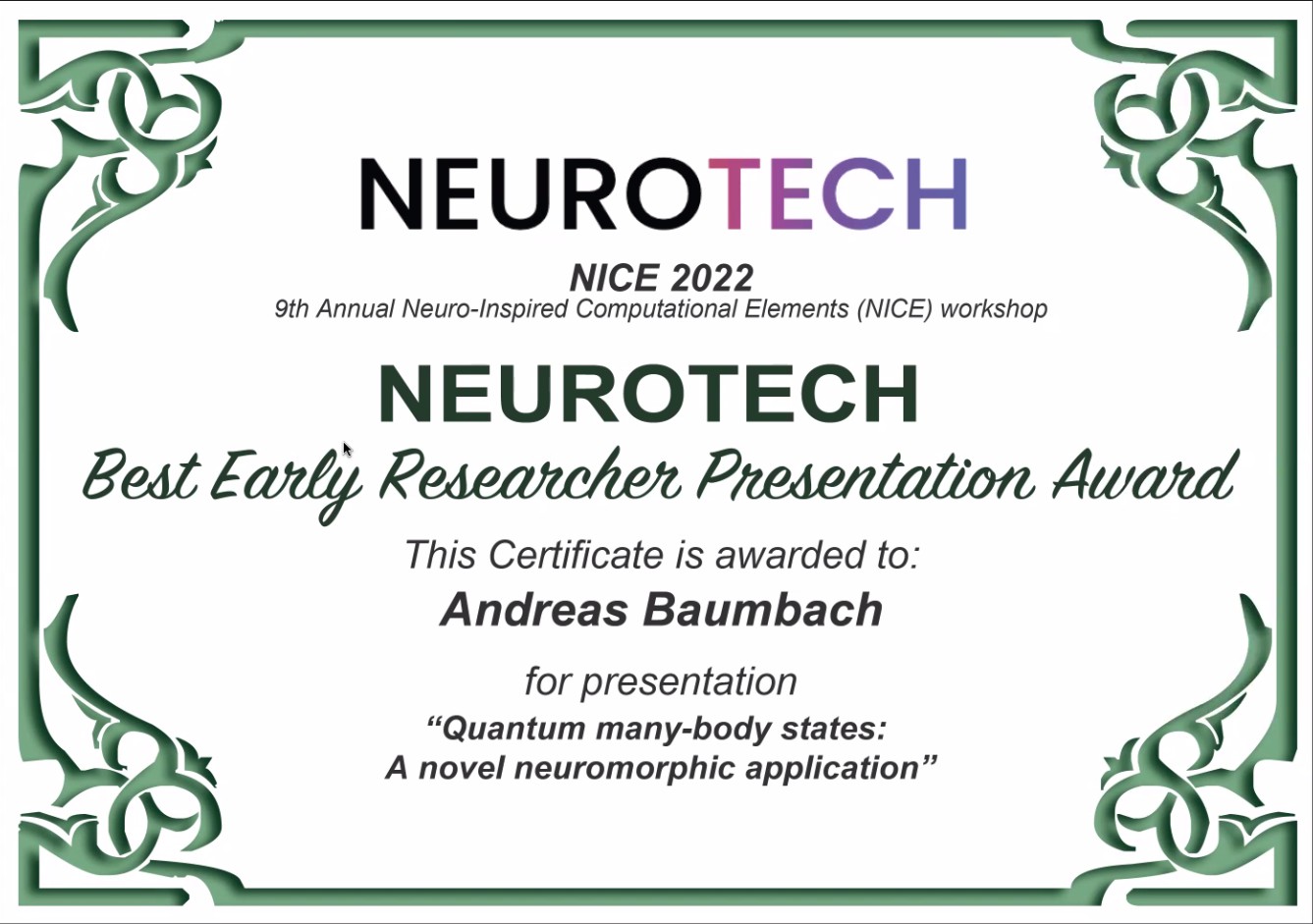Best Early Researcher Presentation Award